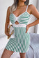 Striped Cutout Spaghetti Strap Knit Dress