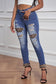 Leopard Patchwork Distressed Jeans and Plus Size