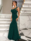 Rhinestone One-Shoulder Formal Dress