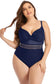 Plus Size Spliced Mesh Tie-Back One-Piece Swimsuit