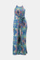 Plus Size Printed Tie Waist Jumpsuit with Pockets