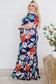 Plus Size Floral Off-Shoulder Short Sleeve Fishtail Dress