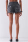 Ripped Denim High-waist Front Zip-up Raw Hem Detail Distressed Mini Shorts