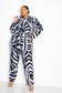 Button Up Long Sleeve  Jumpsuit Plus Size