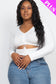 Plus Size Drawstring Ruched Cutout Crop Top