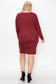 Draped Neck Long Sleeve Dress Plus Size