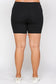 Solid Biker High-waisted Shorts With Elastic Waist