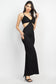 Cutout Back Slit V-neck Maxi Dress