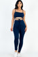 Solid Tie Front Cut Out Jumpsuit