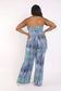 Printed Tube Jumpsuit With Self Belt Plus Size