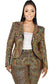 Plus Size Disco Metallic Sequins 2 Piece Jacket Set