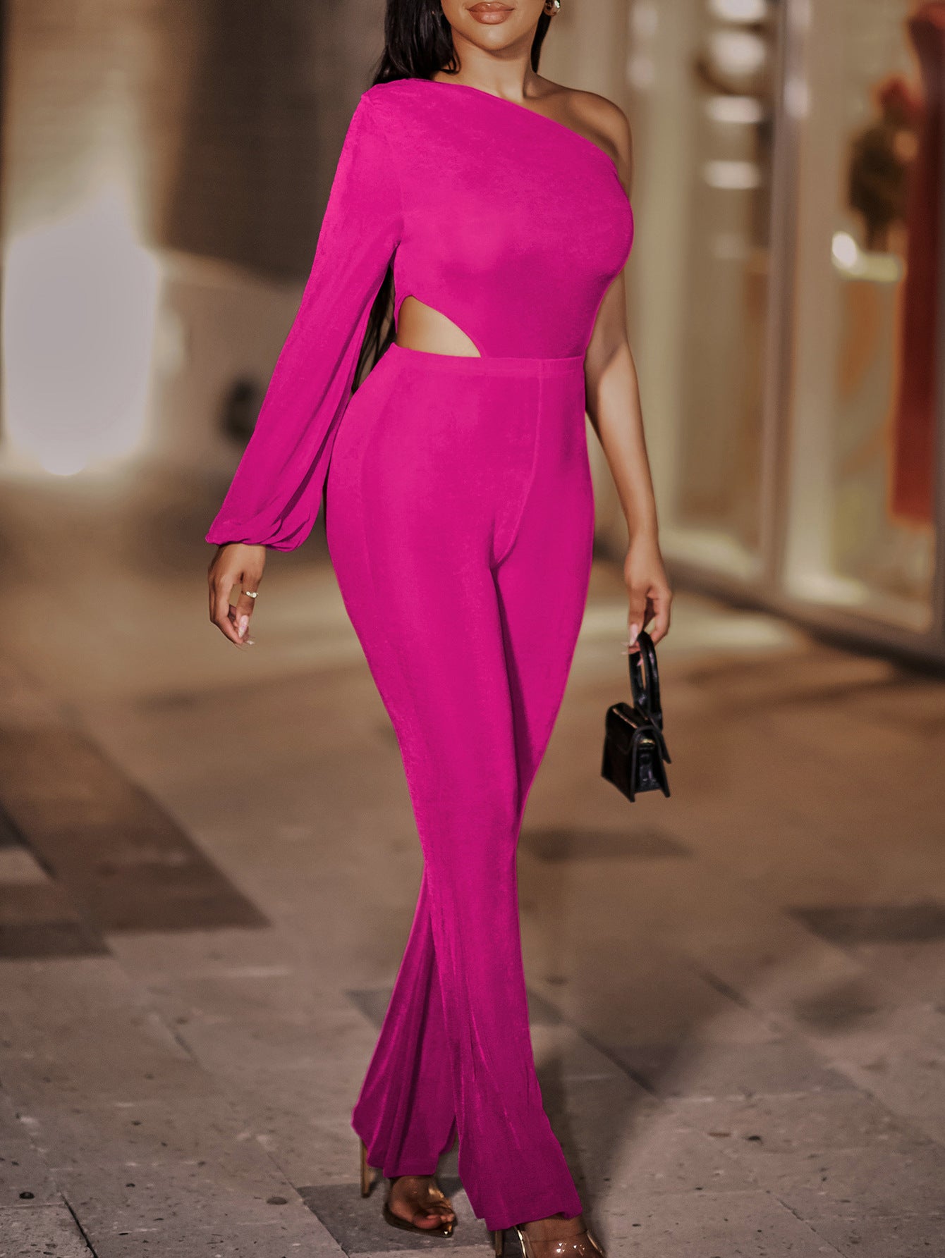 Cutout One-Shoulder Jumpsuit