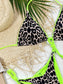 Leopard Print Halter Neck Tie Side Bikini Set