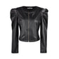 Black Faux Leather Jacket With Zipper Outerwear - runs small size up